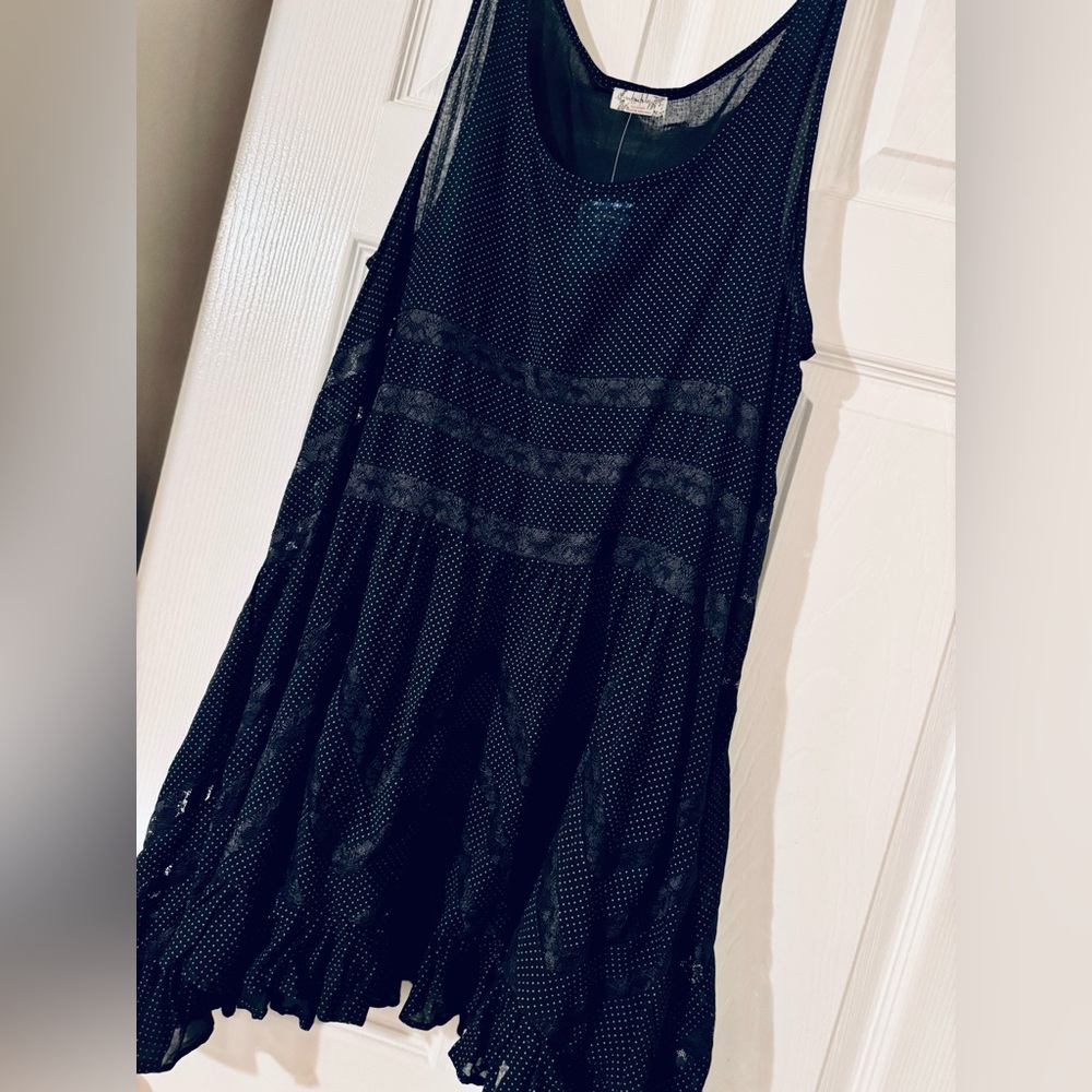 Freepeople black dress with lace inlays